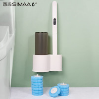 SIMAAe+ 西玛易嘉 马桶刷套装一次性卫生间家用清洁刷可抛式洗厕所刷子免打孔可壁挂   1刷杆+12替换头