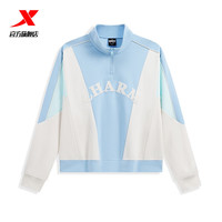 特步（XTEP）门店同款套头卫衣女2024春季新款时尚翻领运动女装潮流短款上衣