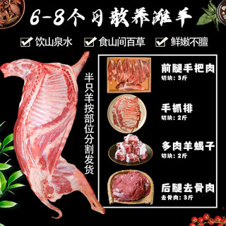 以鲜冠 原切半羊新鲜现杀半只羊10斤生羊肉宁夏盐池滩羊腿羊排羊蝎子火锅