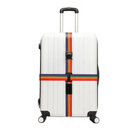 品力 十字拉杆箱打包带 出差旅行易捆扎长度可调行李箱绑带 彩虹无锁款