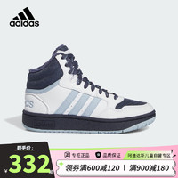 阿迪达斯（adidas）童鞋儿童运动鞋冬加绒男女小大童HOOPS MID篮球风高帮板鞋 IF7737 IF7737白蓝 40码/6.5uk/适合脚长24.5cm