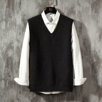 JIAYE 嘉晔 男士V领套头无袖毛线针织马甲背心
