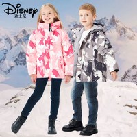 Disney 迪士尼 女童棉服冬季加绒加厚2023新款儿童外套冬装女大童棉袄女孩