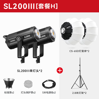 神牛（Godox）SL200三代补光灯LED摄影灯影棚视频录像常亮灯双灯65D套装