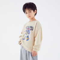 小猪班纳儿童卫衣套头男童装印花休闲百搭春秋款上衣童装帅气 卡其色 140cm