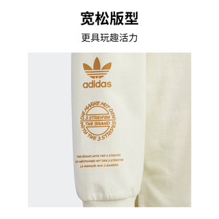 adidas 阿迪达斯 阮菲菲联名运动长袖POLO衫女大童儿童阿迪达斯三叶草 米白/麦棕 158CM