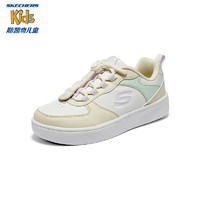 Skechers斯凯奇儿童休闲板鞋春秋透气男女童时尚小白鞋319499L/405232L 自然色/多彩色/NTMT 35