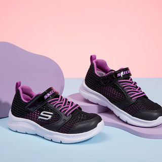 斯凯奇（Skechers）童鞋 儿童运动鞋时尚潮流魔术贴低帮轻便舒适网面透气休闲鞋 664168L-BKPR 28.5