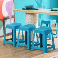 茶花（CHAHUA）塑料凳子加厚高凳家用餐桌客厅现代简约板凳 【蓝色1只】