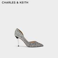 CHARLES & KEITH 女士亮片高跟鞋 CK1-60580071 黑呖色 39