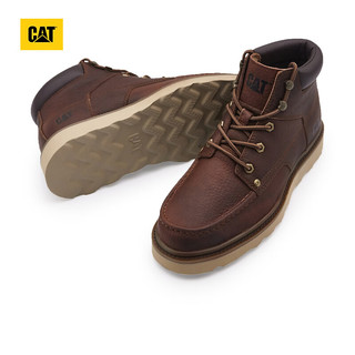 CAT卡特马丁靴男士复古单鞋户外休闲工装靴低靴子 棕色 42