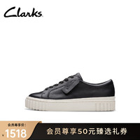 Clarks 其乐 街头系列女鞋24休闲小白鞋白色板鞋饼干鞋单鞋女 黑色 261764364 35.5