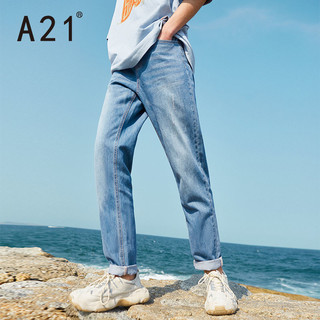 A212021秋冬季男装直筒牛仔裤 男士蓝色长裤薄款裤子男潮牌