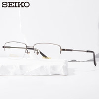 精工(SEIKO)男士商务半框眼镜架钛合金光学眼镜HC1002 155 万新防蓝光1.67 155枪色