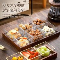 SOTIME 北欧风玻璃方形收纳器皿家用客厅餐厅果盘烟灰缸 1个款式随机不带金边