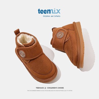 TEENMIX 天美意 儿童雪地靴2023冬季新款加绒大棉靴女童韩版保暖鞋