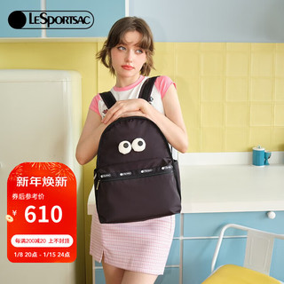 LeSportsac 乐播诗23包包女包背包通勤轻便双肩包书包 经典黑