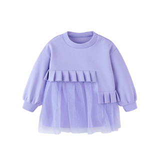 minibala迷你巴拉巴拉女童长袖卫衣2024龙年宝宝洋气甜美拼接儿童上衣 紫色70188 80cm