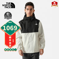 北面（The North Face）冲锋衣男装女装2024春季户外运动拼接色上衣防风夹克外套 VOR/米白色/店长/评价有礼 S/165