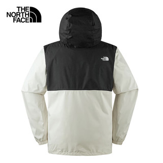 北面（The North Face）冲锋衣男装女装2024春季户外运动拼接色上衣防风夹克外套 VOR/米白色/店长/评价有礼 S/165