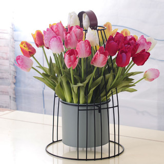 仿真假花郁金香花束3D打印手感单枝装饰摆设绢花餐桌花瓶摆放花卉