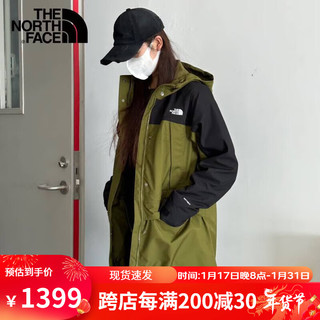 北面（The North Face）24女中长版防水透汽经典ICON1986冲锋衣夹克外套87W3 87W3-RMO绿色 L 165/92A