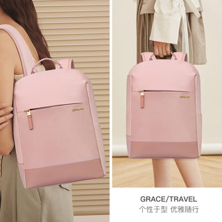新秀丽（Samsonite）双肩包电脑包女14英寸笔记本背包商务旅行包休闲日韩风 粉色