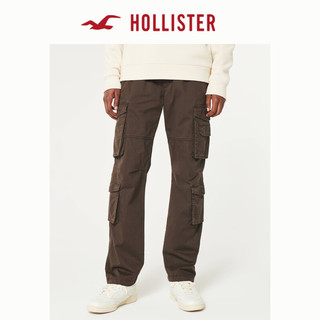 HOLLISTER秋冬季新舒适修身直筒松紧带4口袋工装裤 男 355131-1 深棕色 M