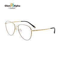夏蒙（Charmant）眼镜框潮流时尚大框可配近视度数眼镜架男女GA38086 BK BK（黑色+金色）