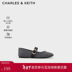 CHARLES & KEITH 金属扣带饰平跟玛丽珍鞋 CK1-70580166