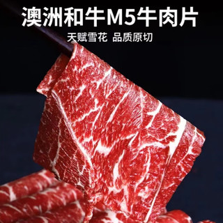 Brangdy澳洲 M5雪花牛肉片 安格斯牛肉卷谷饲肥牛卷 M5雪花牛肉片【6盒*150g/盒】