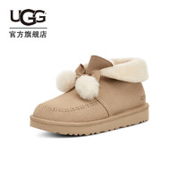 UGG 秋季新款女士休闲舒适平底圆头蝴蝶结翻折鞋口鞋靴1153517 SWD | 木屑色 36