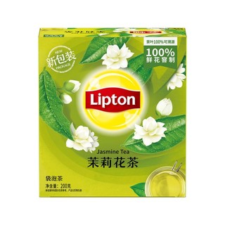 Lipton 立顿 黄牌精选绿茶茉莉花茶100包办公室畅饮装茶叶经典冲饮袋泡茶包