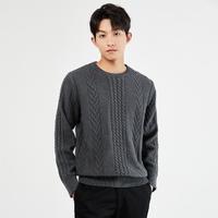 GIORDANO 佐丹奴 男厚实扭花套头毛衣