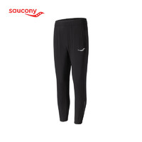 saucony 索康尼 新品男子跑步长裤黑色透气梭织长裤反光薄款运动裤