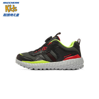 Skechers斯凯奇童鞋2021秋冬款个性男孩鞋子儿童运动鞋男童休闲鞋402241L 黑色/红色/BKRD 27.5