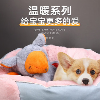 all for paws温暖安眠小熊 毛绒狗狗玩具 耐咬磨牙中小型犬玩具  内置心跳设计热石袋