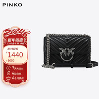 PINKO 品高 奢侈品女包MINI羊皮绗缝包链条燕子包 黑色 新年礼物