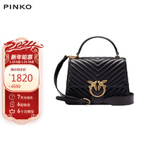 PINKO 品高 奢侈品女包羊皮手提梯形包CLASSIC燕子包 黑色新年礼物