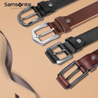 Samsonite 新秀丽 男士皮带都市休闲商务真皮腰带生日甄选 NQ1 深棕色NQ1*33003