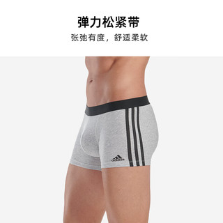 ADIDAS阿迪达斯男士舒适夏防摩擦无痕弹力棉质平角长裤内裤3条装 【弹力贴身3条装】灰色X3 XXL