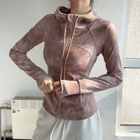 宋站连帽运动外套女春秋修身跑步服罩衫训练瑜伽上衣长袖秋冬