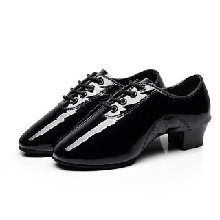 男士拉丁舞鞋软底舞蹈鞋黑色表演比赛跳舞鞋男童国标舞恰恰练功鞋