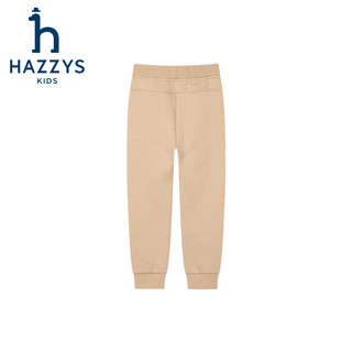 哈吉斯（HAZZYS）品牌童装男女童长裤冬弹力舒适简约时尚休闲百搭一体绒长裤 燕麦卡其 145