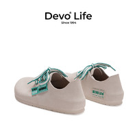 Devo 的沃 软木鞋全包时尚休闲系带平底2023年秋冬季新款女鞋22006