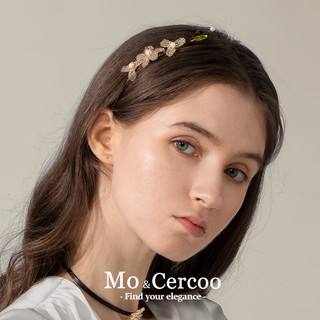 奢蔻（Cercoo）Mo&Cercoo丁香晶梦系列发箍工艺水晶手工串珠淡水珍珠 香槟色