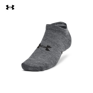 安德玛（UNDERARMOUR）Essential No Show男女训练运动袜3双装1361459 灰色012 XL