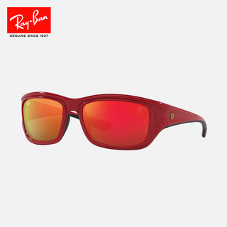 雷朋RayBan雷朋太阳镜法拉利联名款开车户外运动墨镜0RB4405M F6236Q F6236Q红配黑镜框橙面棕片