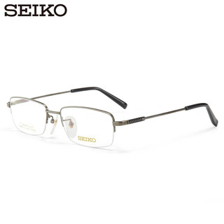 精工(SEIKO)男士商务半框眼镜架钛合金光学眼镜HC1002 01 万新防蓝光1.56 01金色