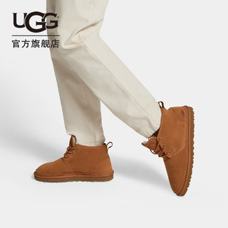 UGG 男士舒适平底绑带休闲纯色迷你靴 3236 CHE | 栗色 41